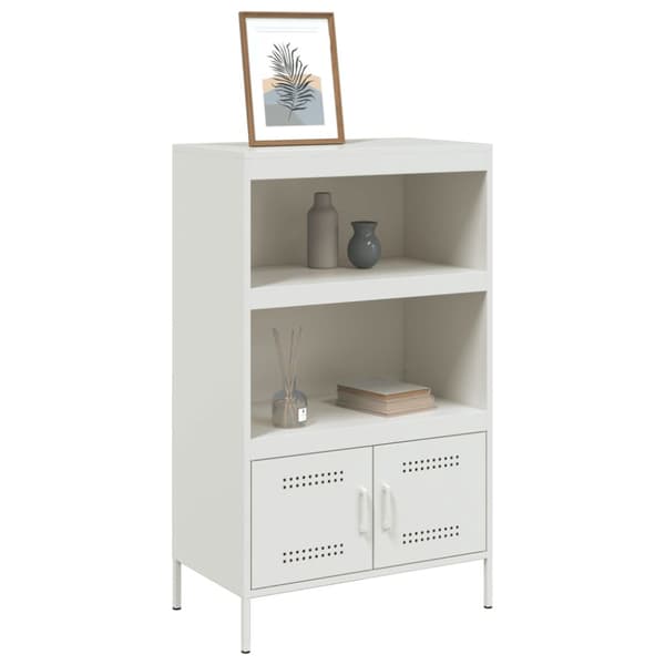 Högskåp vit 68x39x113 cm stål