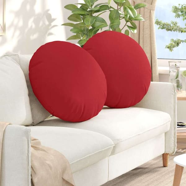 Sittkuddar 2 pcs Röd Ø80 x 29 cm tyg