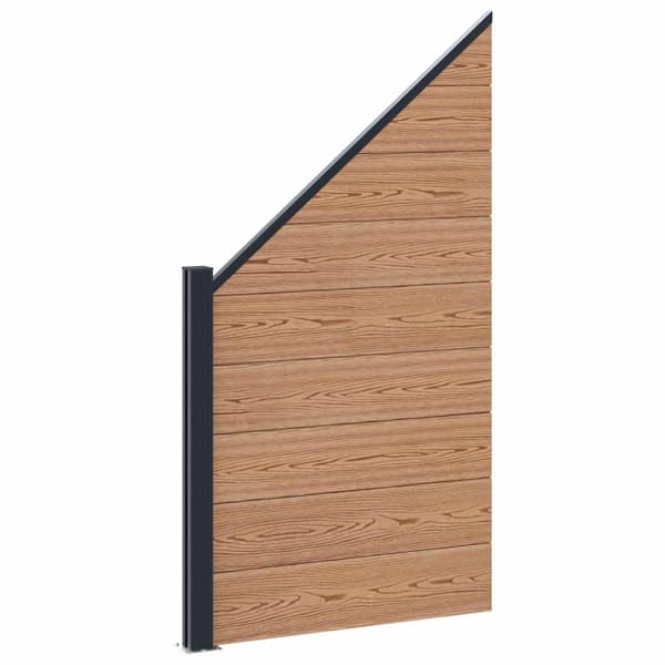 Stängselpanel 11 pcs WPC och aluminium Brun
