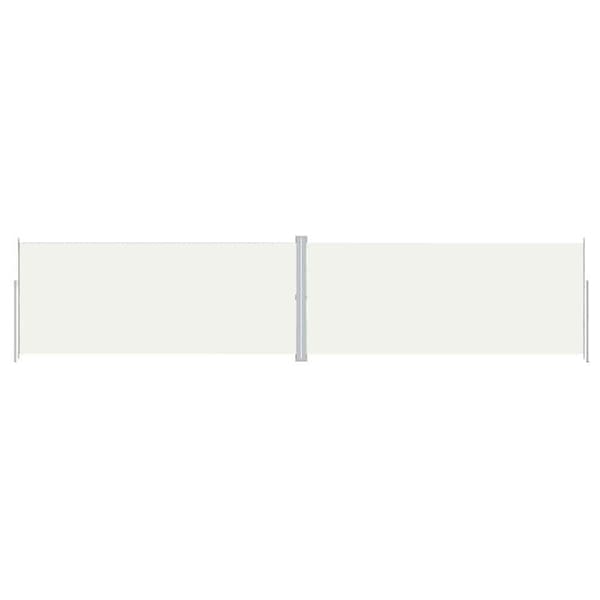 Infällbar sidomarkis gräddvit 220x1000 cm