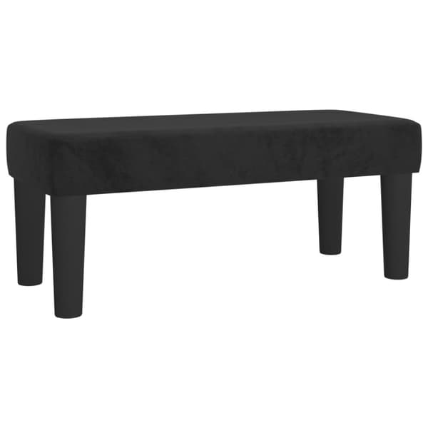 Ramsäng med madrass svart 90x200 cm sammet