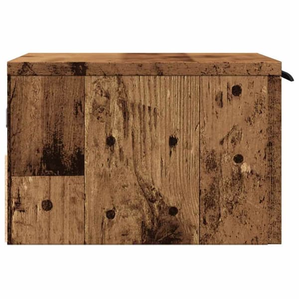 Väggmonterade sängbord 2 st åldrat trä 34x30x20 cm