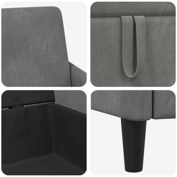 Soffa med förvaring Mörkgrå 72 x 78 x 87 cm Polyester