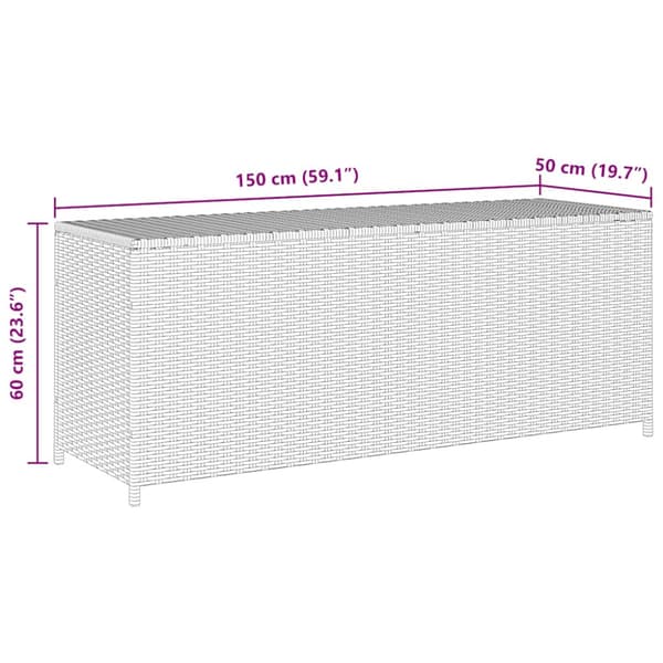 Dynbox grå 150x50x60 cm konstrotting