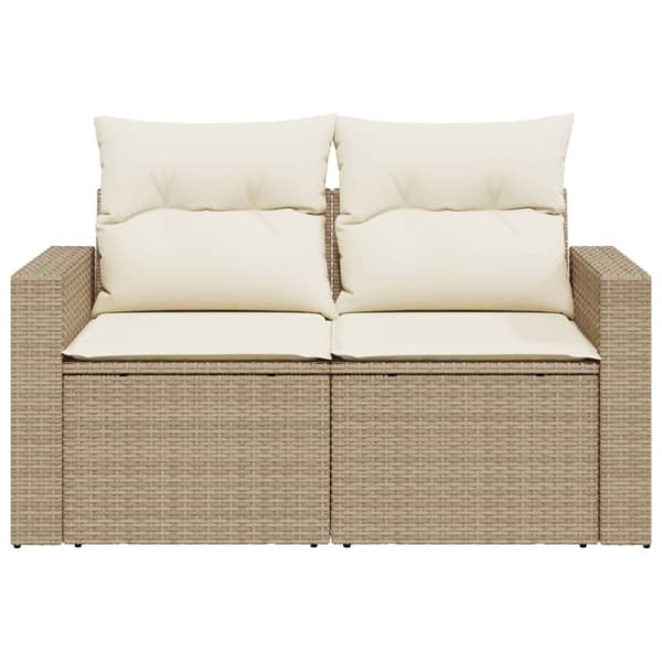 Trädgårdssoffa 2-sits med dynor konstrotting beige