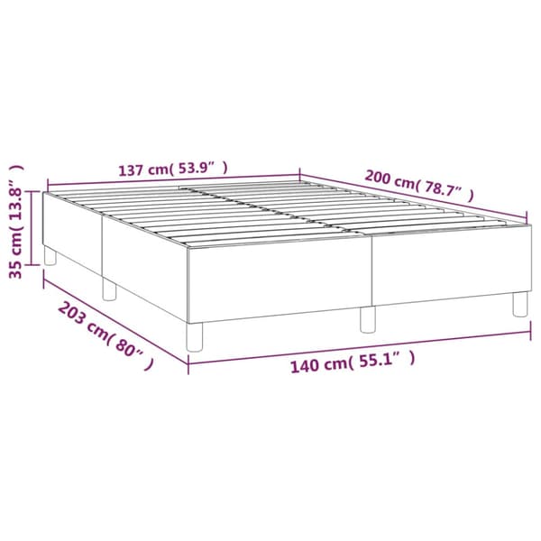 Boxspring-sängram svart 140x200 cm tyg