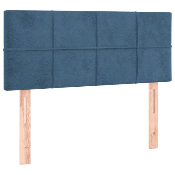 Ramsäng med madrass mörkblå 90x190 cm sammet