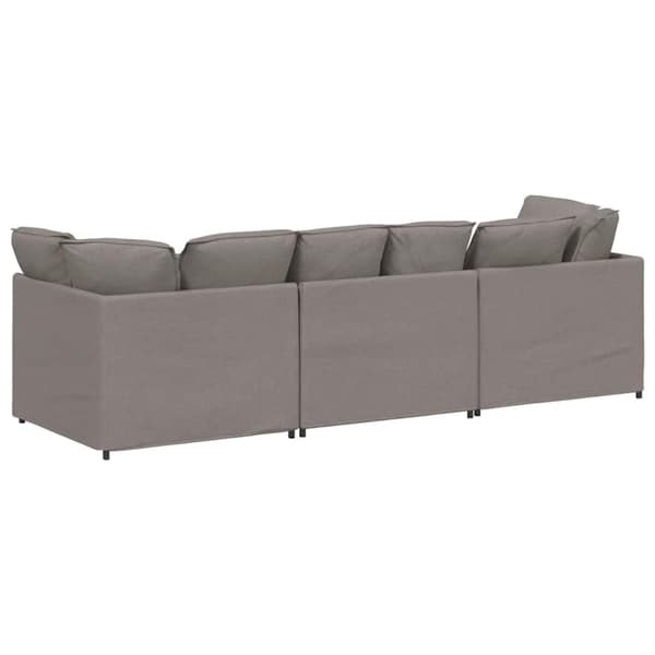 Modulsoffa med kuddar i taupe