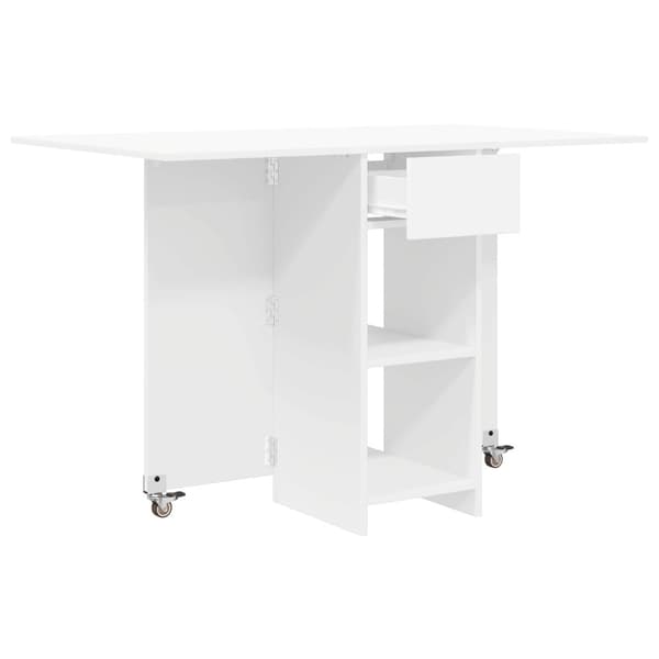 Matbord 115 x 70 x 75 cm Konstruerat trä Vit Rektangulär