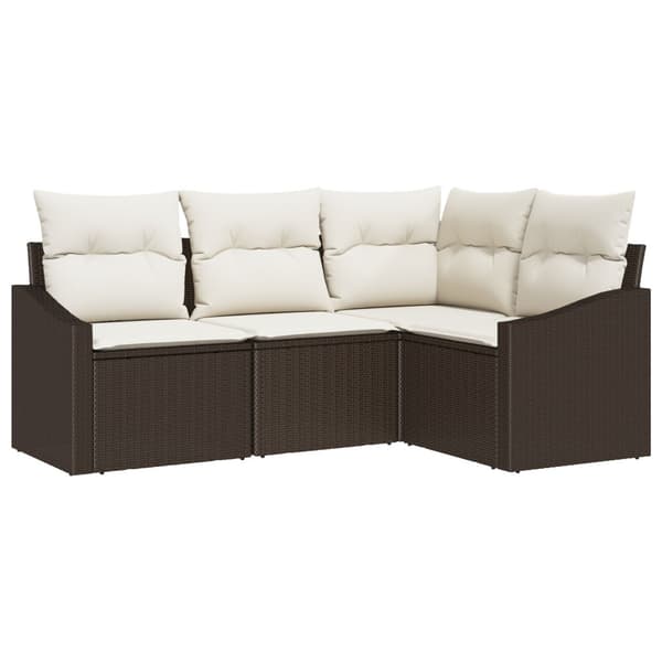 Soffset med kudde 4 pcs Brun konstrotting