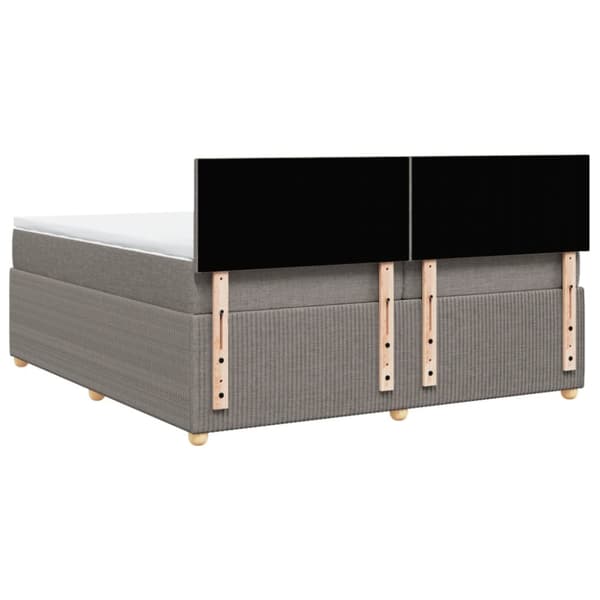 Ramsäng med madrass taupe 200x200 cm tyg