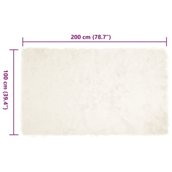 Fuskfäll matta TAFALLA Vit 100 x 200 cm Polyester