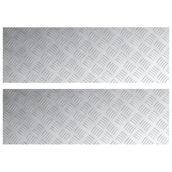 Trappsteg Rektangulär 2 pcs Silver 90 x 30 cm Aluminium