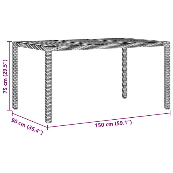 Trädgårdsmöbelset 5 pcs Svart konstrotting