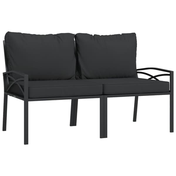 Loungegrupp 7 delar grå dynor stål