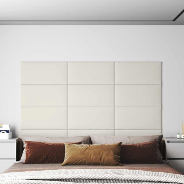 Väggsänggavel 12 pcs Kräm 60 x 30 cm Sammet