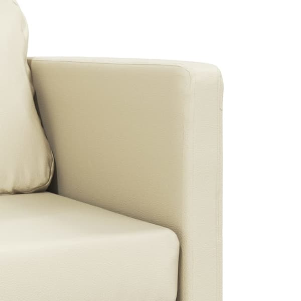 Golvbäddsoffa 2-i-1 gräddvit 112x174x55 cm konstläder
