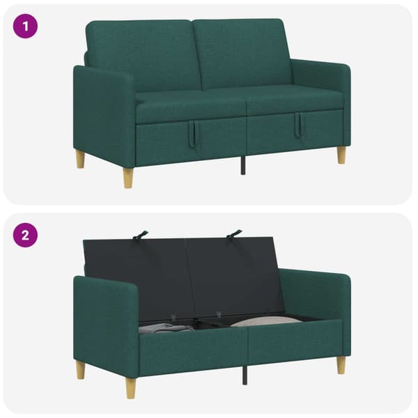 Soffa med förvaring Mörkgrön 152 x 78 x 87 cm Polyester