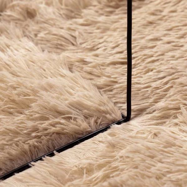 Ryamatta med lång lugg NAVARRA beige 60x100 cm polyester