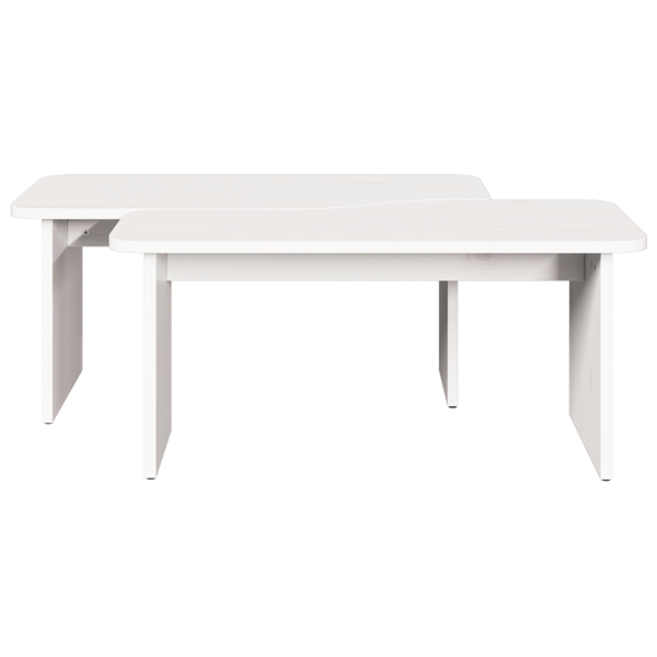 Kaffeebord 2 pcs Vit Massiv furu