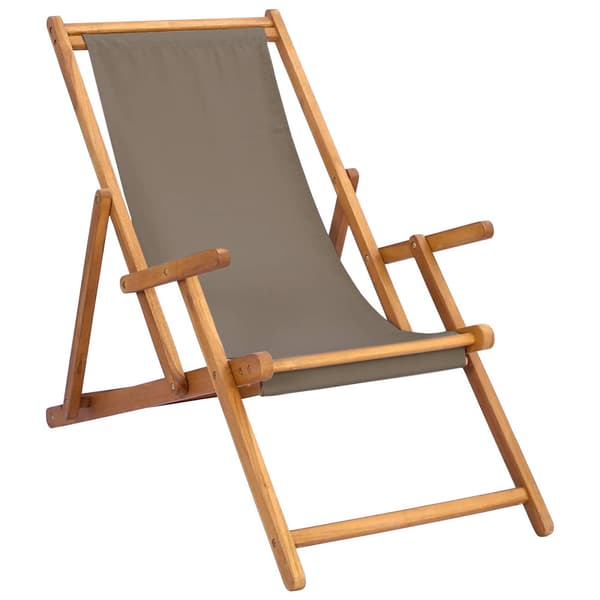 Strandstol Taupe Massivt teakträ