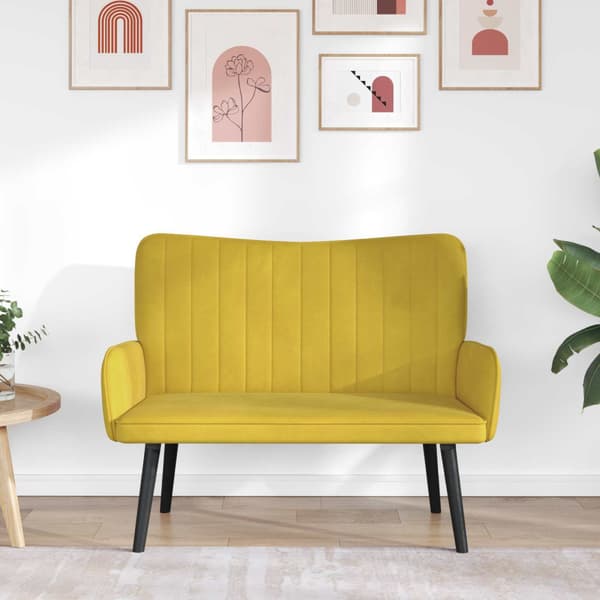 Tvåsitssoffa Gul 115 x 61 x 87 cm Sammet