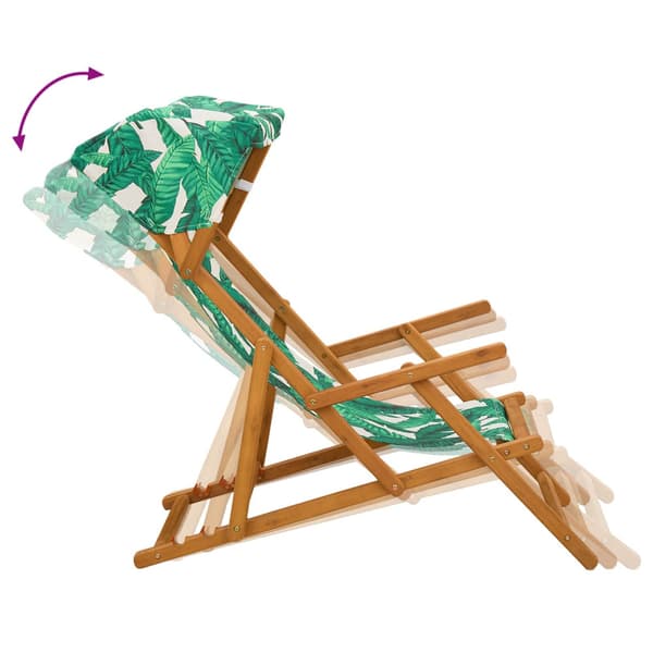 Deck Chair 3 Position Massiv Eukalyptus Trä Bladmönster
