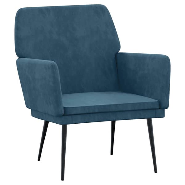 Fåtölj blå 62x79x79 cm sammet