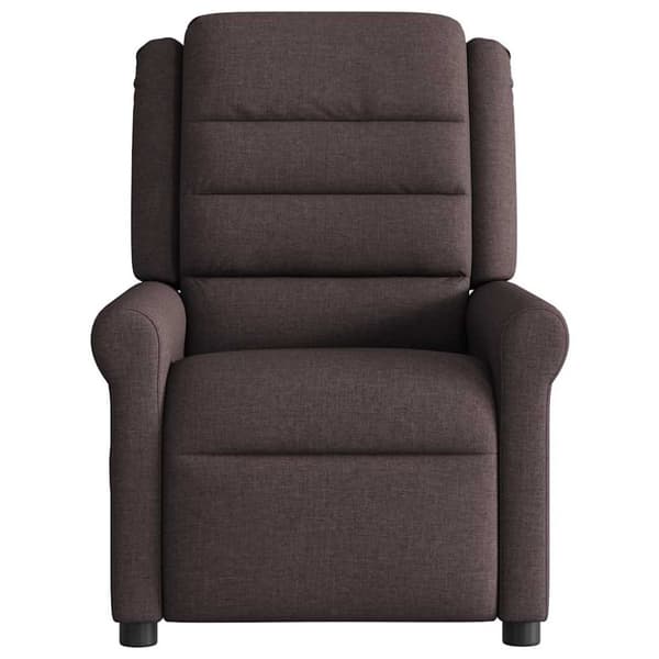Massagefåtölj mörkbrun tyg