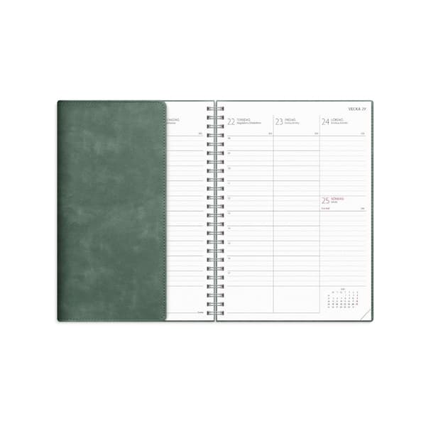 Kalender Study Twist A5 grön 26/27