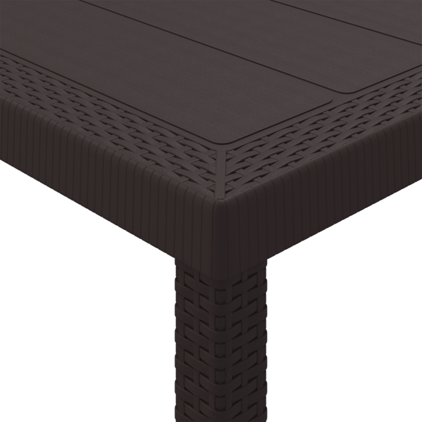 Trädgårdsmöbelset 7 pcs Brun Polypropylen