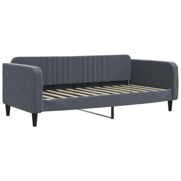 Dagbädd utdragbar mörkgrå 100x200 cm sammet
