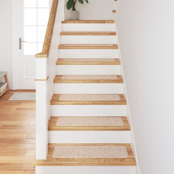 Halkfria trappmattor Rektangulär 15 pcs Kräm 75 x 20 cm PP