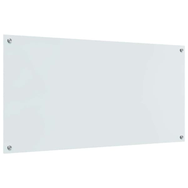 Köksskydd 2 pcs Vit 120 x 60 cm härdat glas