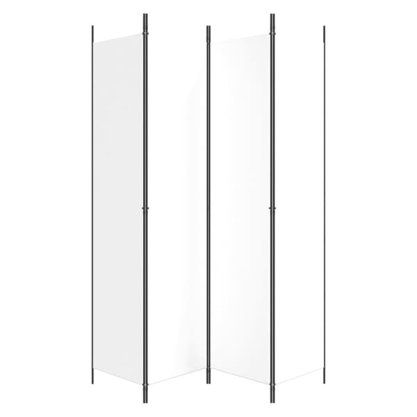 Rumsavdelare 4 paneler vit 200x220 cm tyg