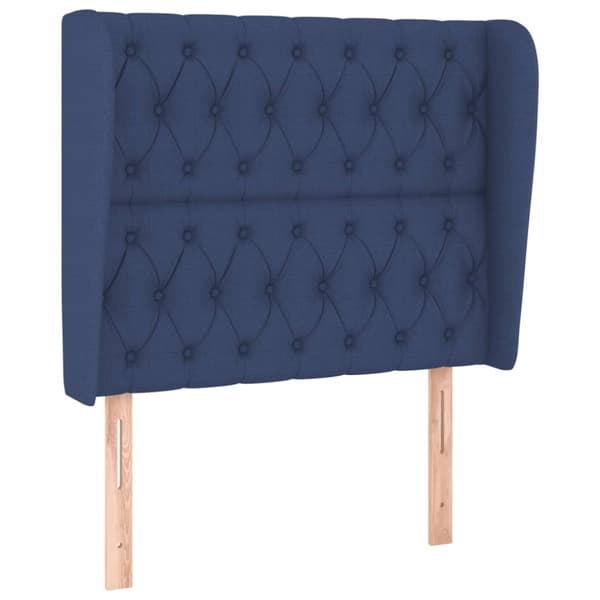 Ramsäng med madrass blå 90x200 cm tyg
