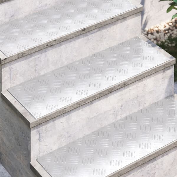 Trappsteg Rektangulär 4 pcs Silver 75 x 25 cm Aluminium