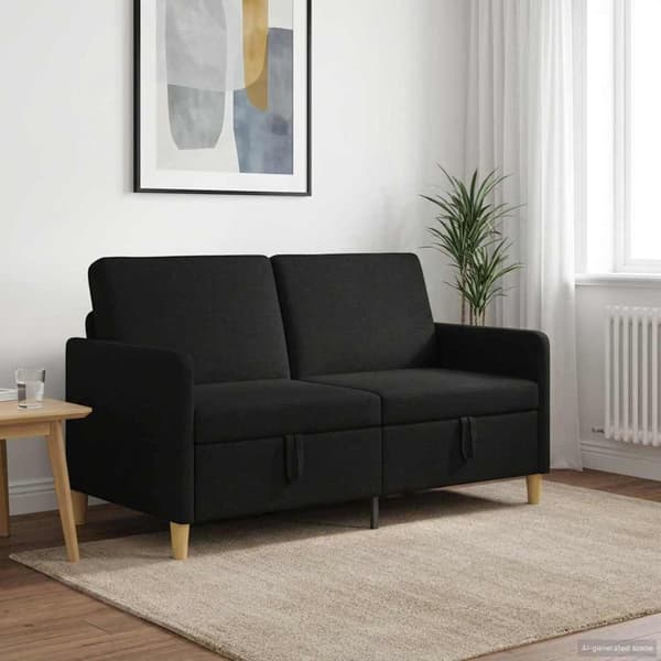 Soffa med förvaring Svart 152 x 78 x 87 cm Polyester