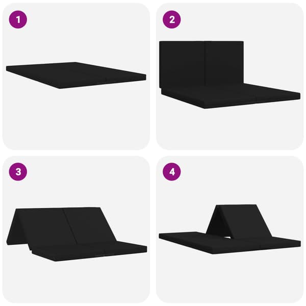 Fällbar Soffbed 140 x 67 x 45 cm Svart