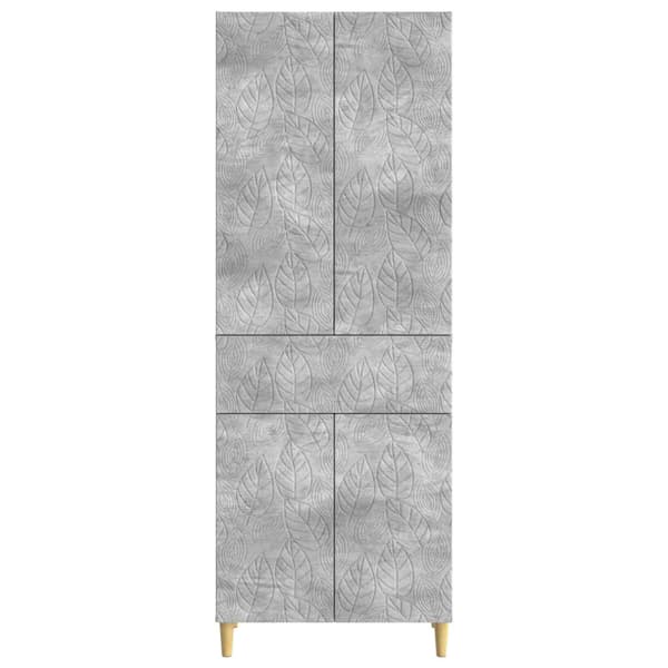 Skåpset 2 pcs Betonggrå Konstruerat trä