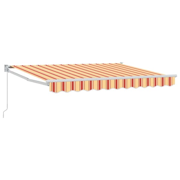 Utdragbar markis Gul, Orange och Vit 3,5 x 2 m