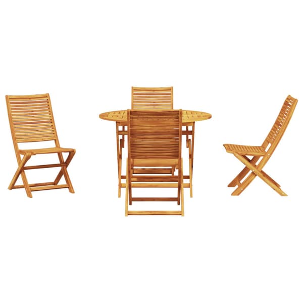 Trädgårdsmöbelset 5 pcs Brun Massivt Akaciaträ