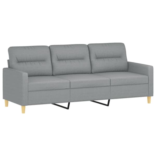 3-sitssoffa ljusgrå 180 cm tyg
