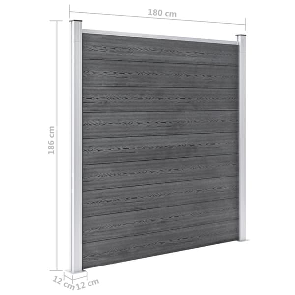 Staketpanel WPC 180x186 cm grå