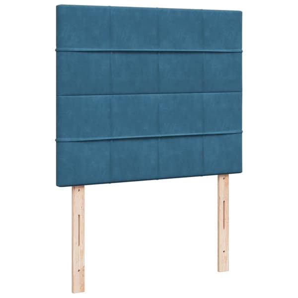 Ramsäng med madrass blå 120x190 cm sammet