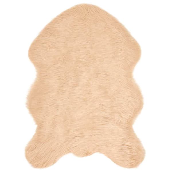 Fuskfäll matta TAFALLA Beige 60 x 90 cm Polyester