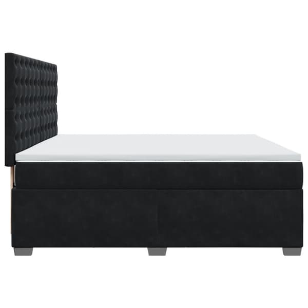 Ramsäng med madrass svart 200x200 cm sammet