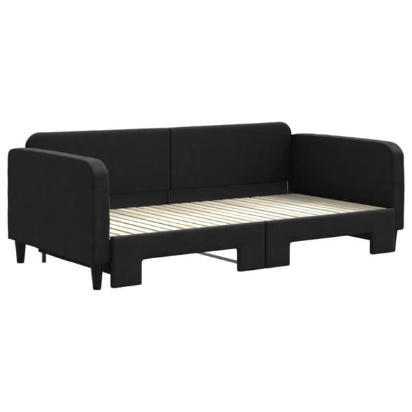 Dagbädd utdragbar svart 100x200 cm tyg