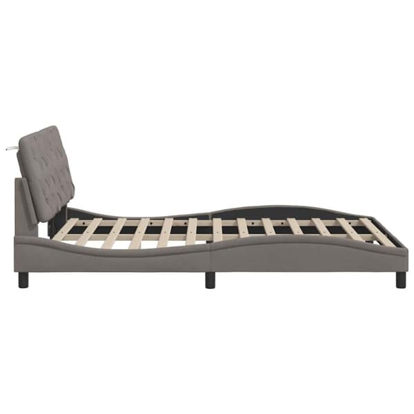 Bed Frame without Mattress Taupe 140x200 cm Fabric