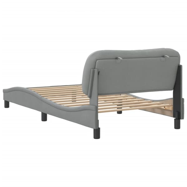 Bed Frame without Mattress "Hvar" Light Grey 100x200 cm Fabric